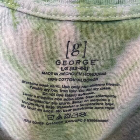 handmade tie dyed unisex tshirt v-neck L camo olive green - Picture 4 of 11